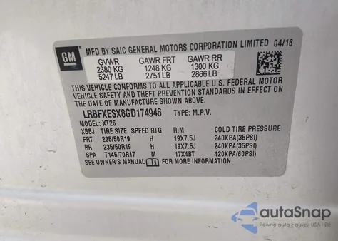 2016 Buick Envision Premium I from USA, damaged, VIN LRBFXESX8GD174946